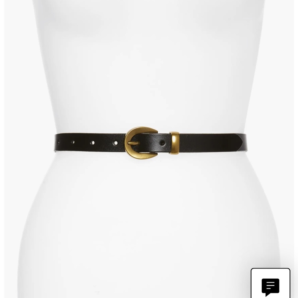 Madewell chunky buckle leather skinny belt